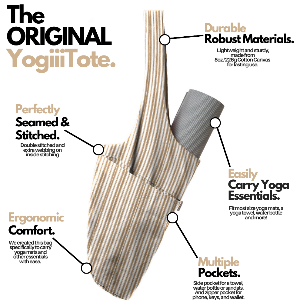 YogiiiTote (Striped Latte Beige)