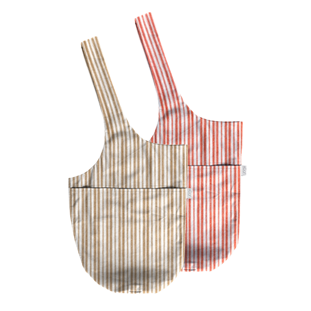 YogiiiTote Striped 10-Pack (Latte & Coral)