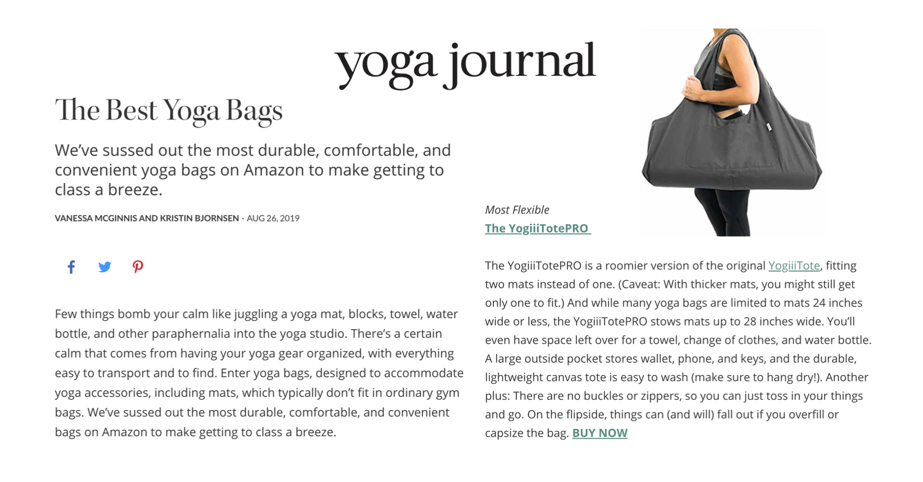  Yogiii Yoga Mat Bag, The ORIGINAL YogiiiTote, Yoga Mat  Carrier Tote Sling w/Large Side Pocket & Zipper Pocket